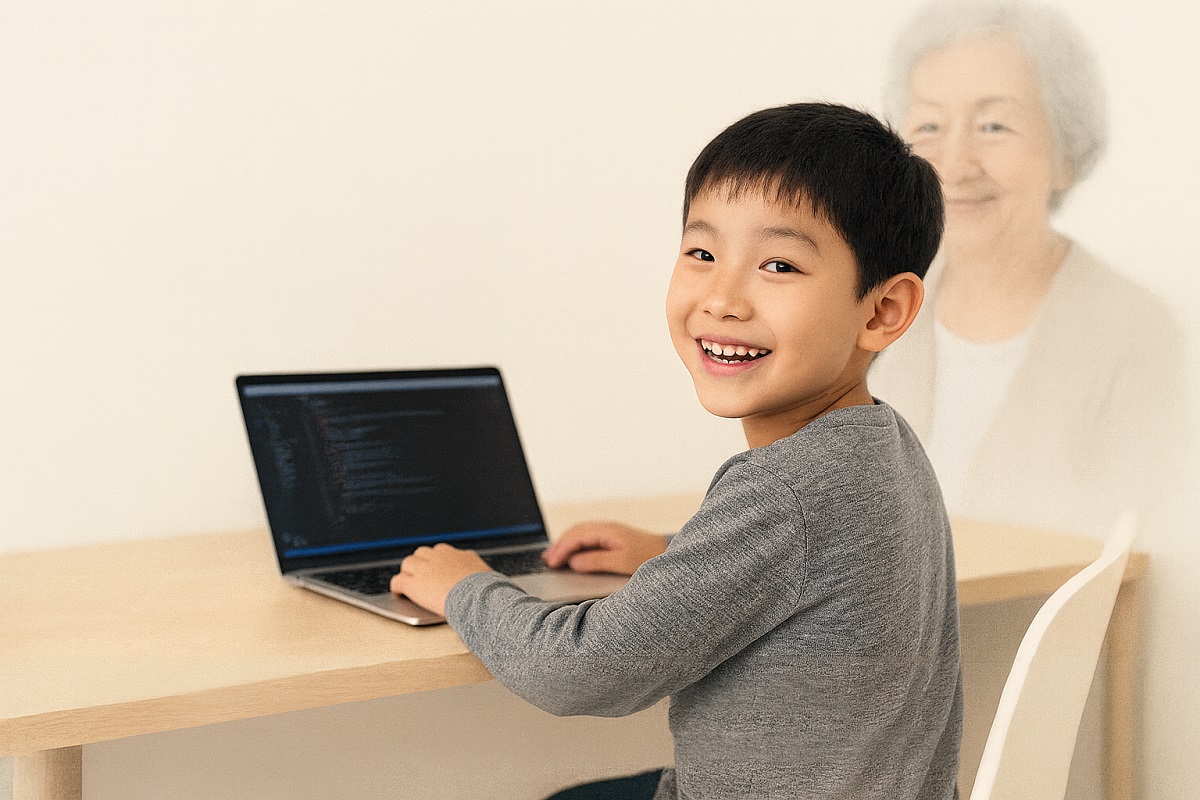 お孫さんとおばあちゃんの写真